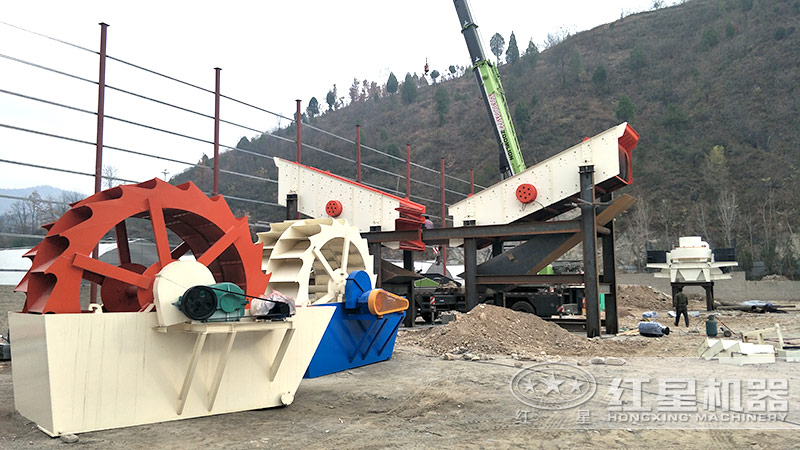 輪式小型砂石分離機(jī)多少錢一臺，帶生產(chǎn)線案例